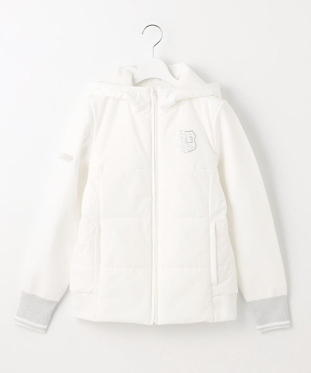 23区GOLF 【WOMEN】【撥水・ストレッチ】ニット×中綿ブルゾン ホワイト系