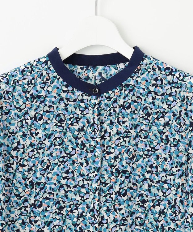 自由区 S 【洗える】フラワーペタルプリント ワンピース メンソール系