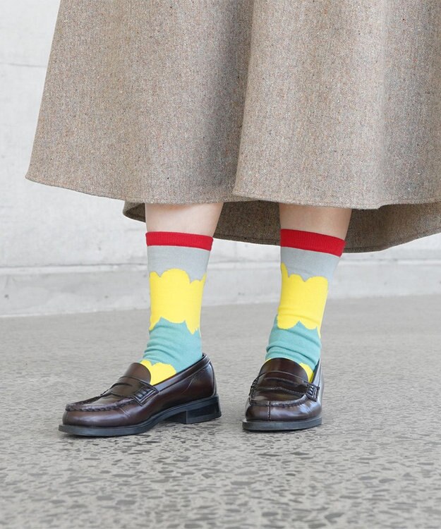 nitorito 【UNISEX】米沢オリジナル柄 ice monster 靴下 gray