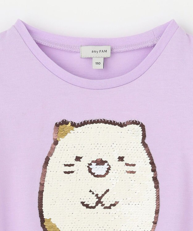 ANY KIDS 【WEB限定/すみっコぐらし】ミラクルスパンコールTシャツ ラベンダー(ねこ・しろくま)