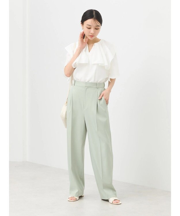 earth music&ecology ビッグカラーチェーンブラウス Off White