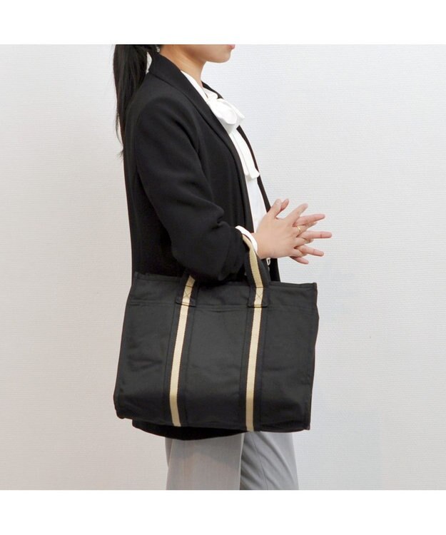 UNBILLION cachecache ラインテープボックスパーテーション2wayトート ブラック