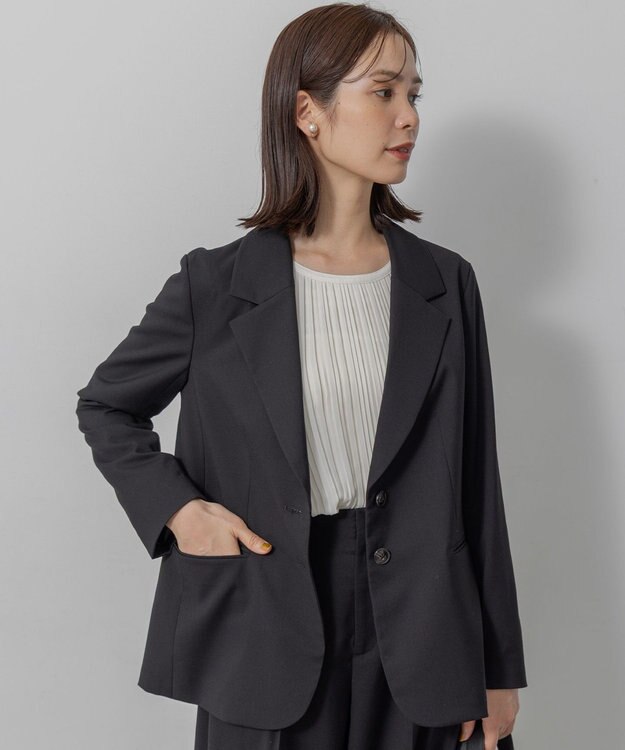 組曲 【加藤ローサさん着用】ハンサムツイル ジャケット ブラック系