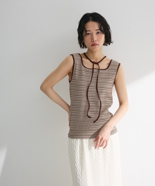 Green Parks チョーカー付きタンクトップ Brown