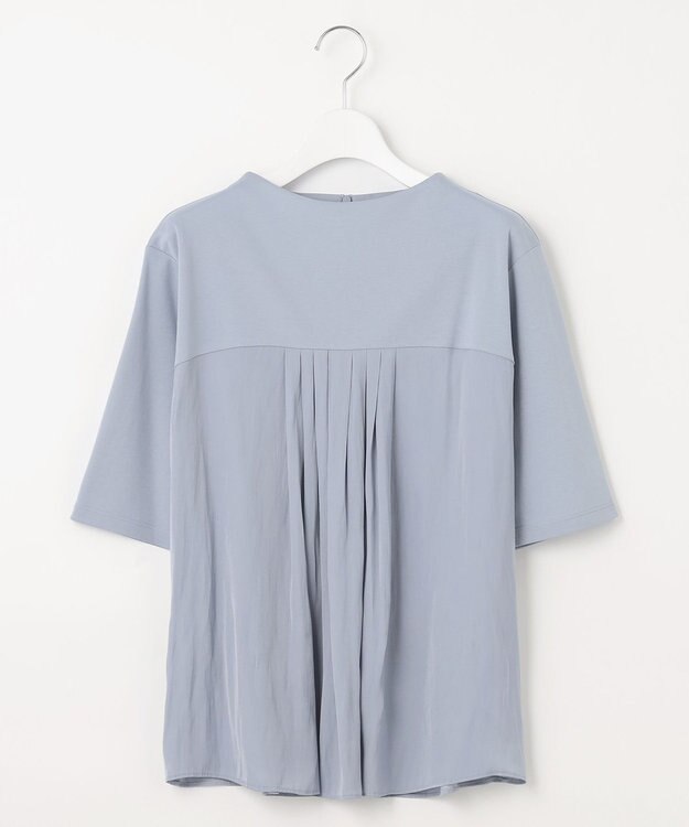 J.PRESS LADIES 【洗える・抗菌防臭・接触冷感・吸水速乾】ドライポンチ フレア カットソー サックス系