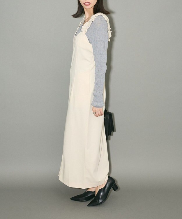 Green Parks フロントジップキャミワンピース Ivory