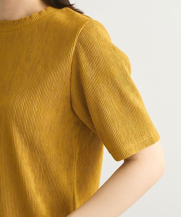 Green Parks プリーツ５分袖プルオーバー Yellow