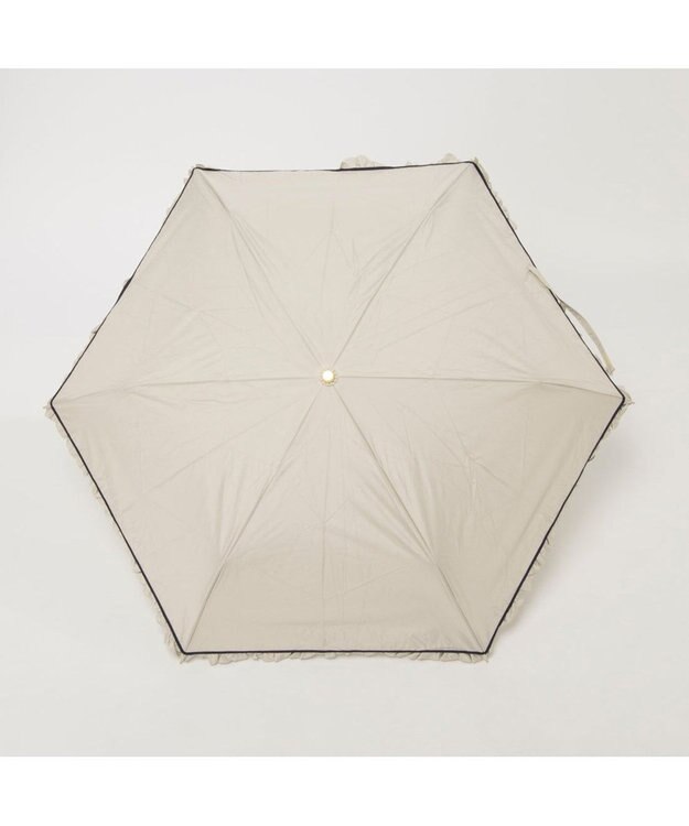 UNBILLION カシュネ cachenez / PUヒートカットフリル3段折りたたみ傘 ベージュ