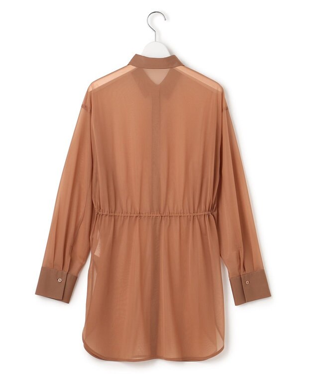 ICB L ハイゲージチュール ロングシャツ アンバーブラウン