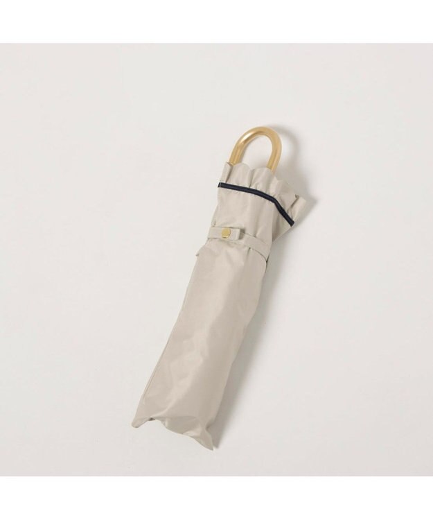 UNBILLION カシュネ cachenez / PUヒートカットフリル3段折りたたみ傘 ベージュ