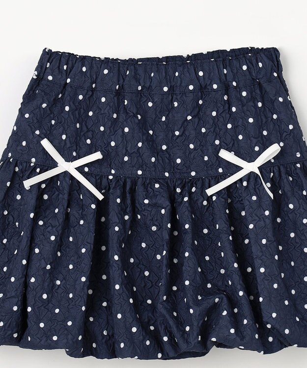 ANY KIDS 【洗濯機可能】バルーン ドットスカート ネイビー