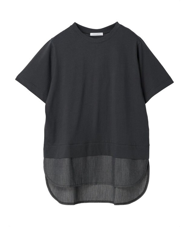 Green Parks 布帛レイヤー半袖チュニック Gray