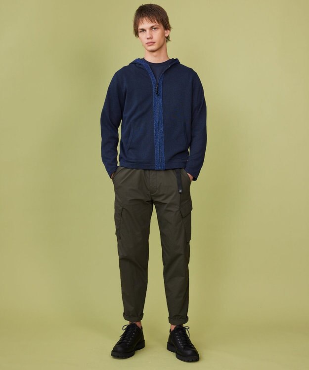 JOSEPH ABBOUD MOUNTAIN 【エコ素材・軽量・通気性・速乾性】ペーパーヤーンパーカー ネイビー系