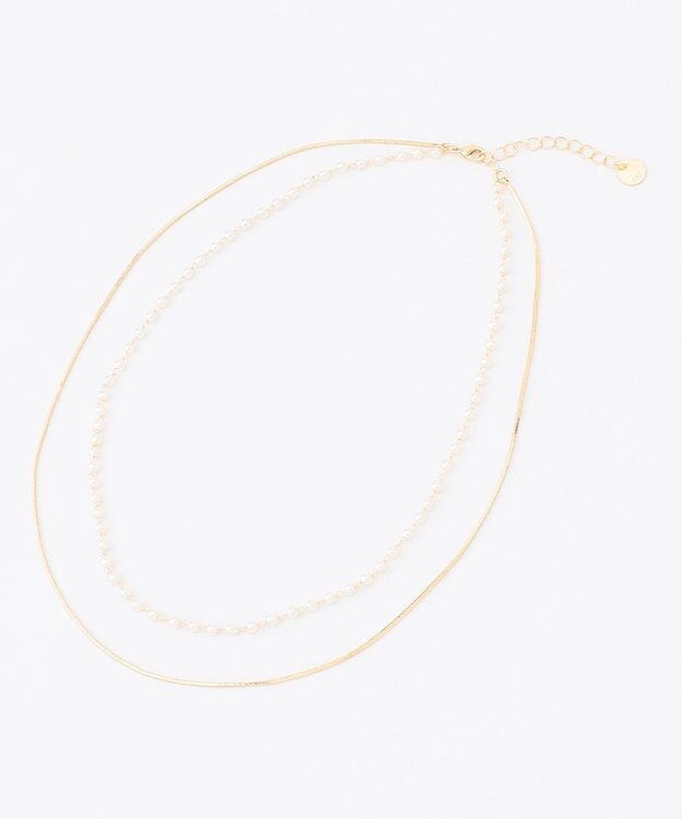 ANY 2連ショートパールネックレス ゴールド