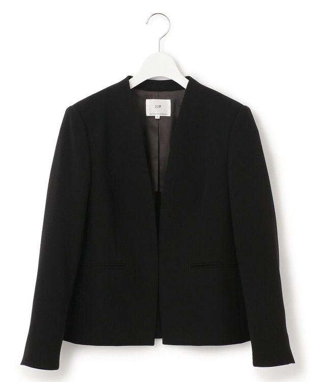 23区 トリアセダブルジョーゼット ジャケット ブラック系