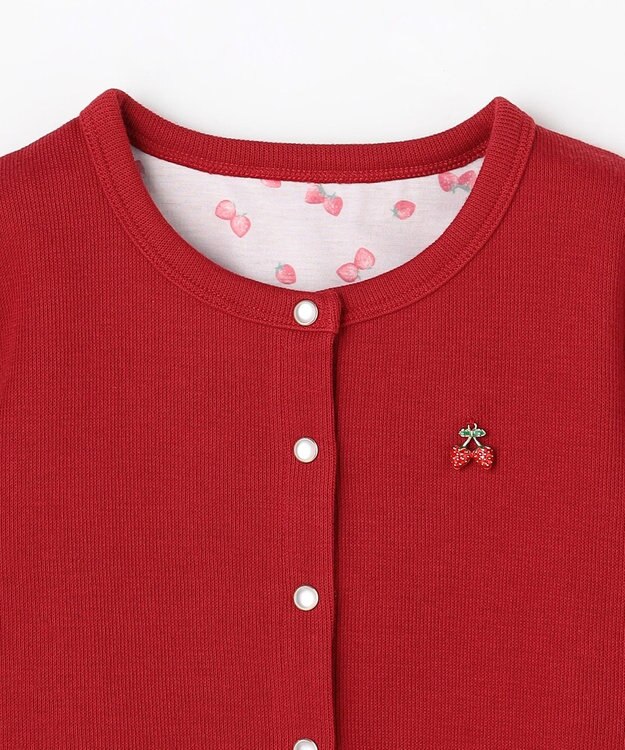 ANY KIDS 【Strawberry Collection】スナップボタン カーディガン レッド