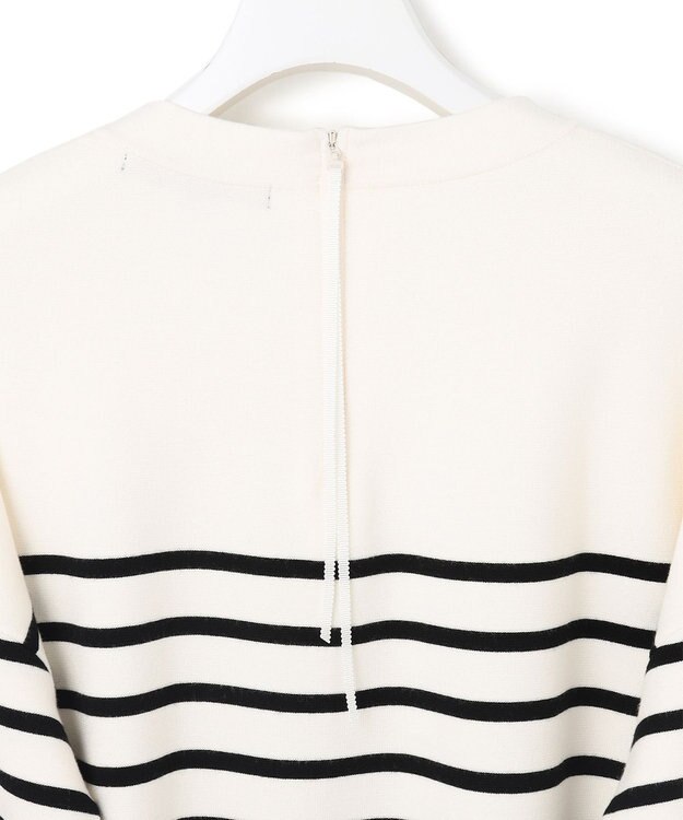 23区 【洗える】ヴィスコースストレッチ ミラノリブ ニット オフ×ブラック