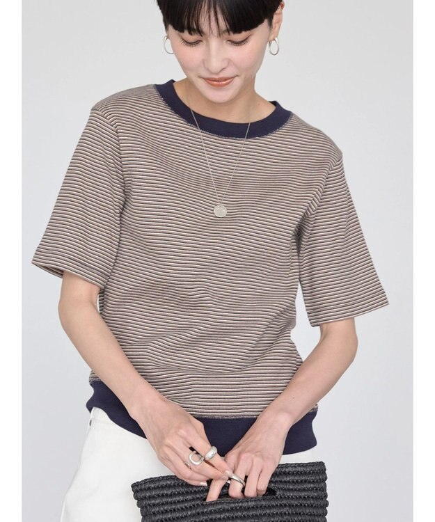 AMERICAN HOLIC ミジンボーダーカットプルオーバー Navy