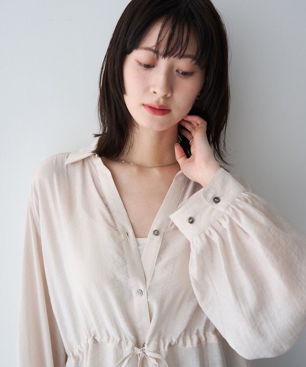 YECCA VECCA シアー2way袖バルーンチュニック Light Beige