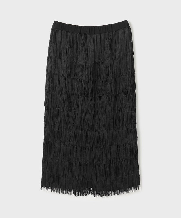 GRACE CONTINENTAL フリンジスカート ブラック