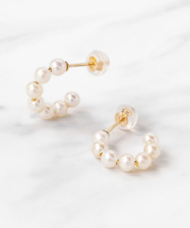 TOCCA 【WEB限定】FRILL PEARL PIERCED EARRINGS K10 淡水パール ピアス ゴールド系
