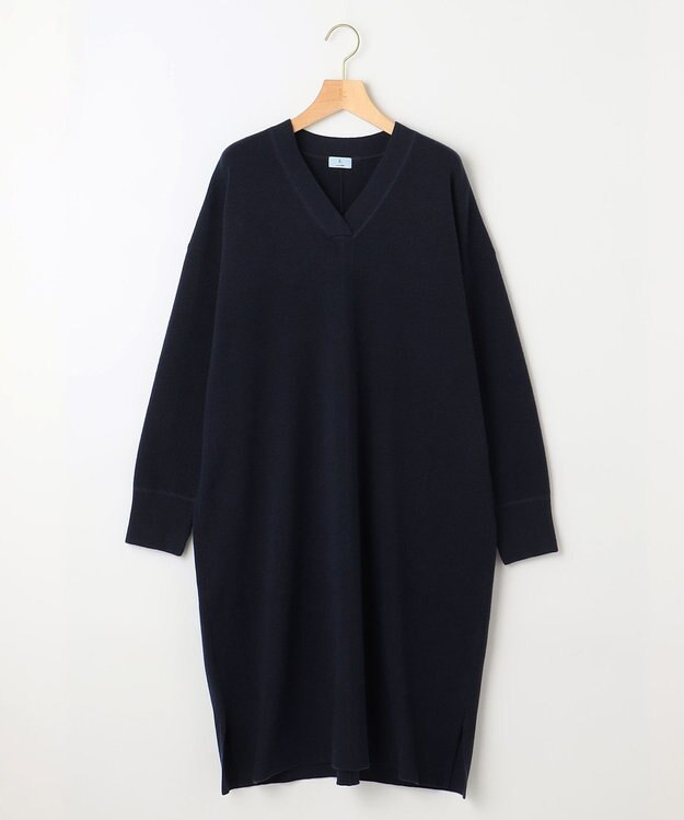 組曲 Aラインリラクシーニット ワンピース ネイビー系