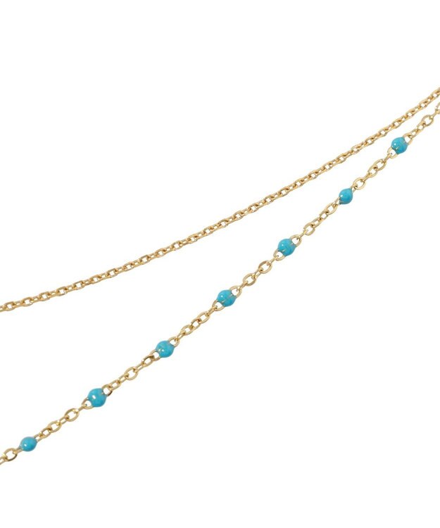 AMERICAN HOLIC 【ステンレス】プチトップカラーMIX2連ネックレス Blue