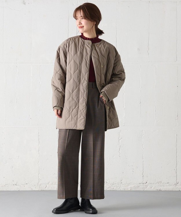 ANY L 【蓄熱保温/撥水/洗濯機可能】撥水ウォームキルトブルゾン モカ