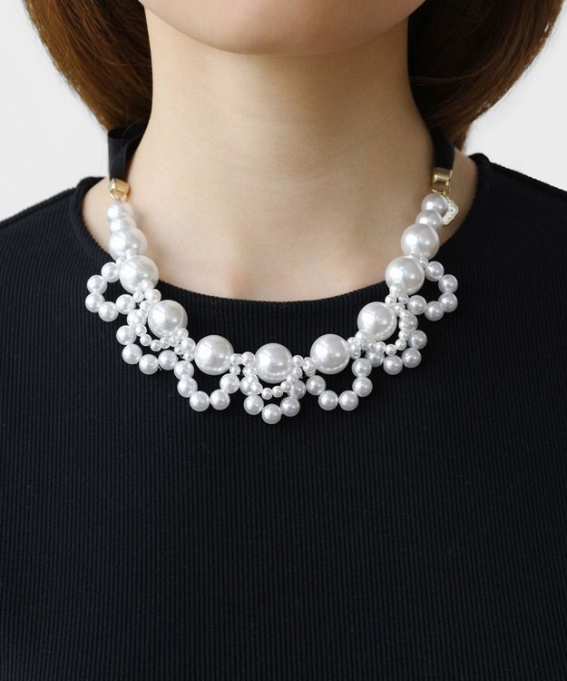TOCCA LACE PEARL NECKLACE ネックレス ホワイト系