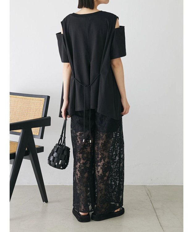 Green Parks レースタックパンツ Black