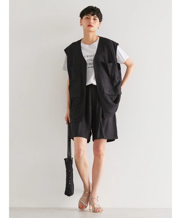 AMERICAN HOLIC リネンブレンドショートパンツ Black