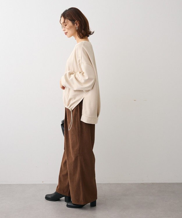 Green Parks なめらかタッチスウェード調ドロストプルオーハ Ivory