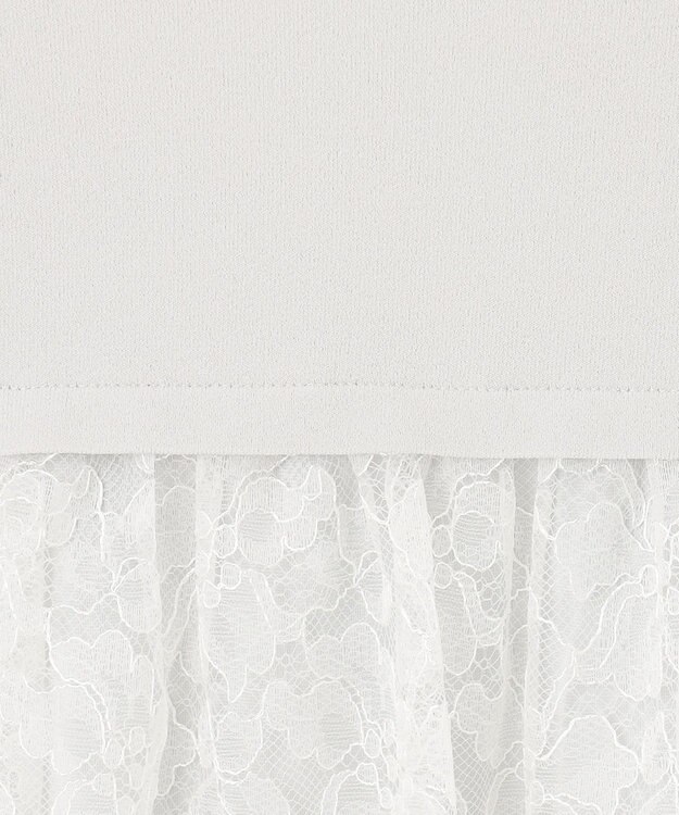 自由区 【洗える】クレープストレッチ バックレース ニット ライトグレー系