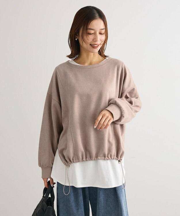 Green Parks なめらかタッチスウェード調ドロストプルオーハ Gray