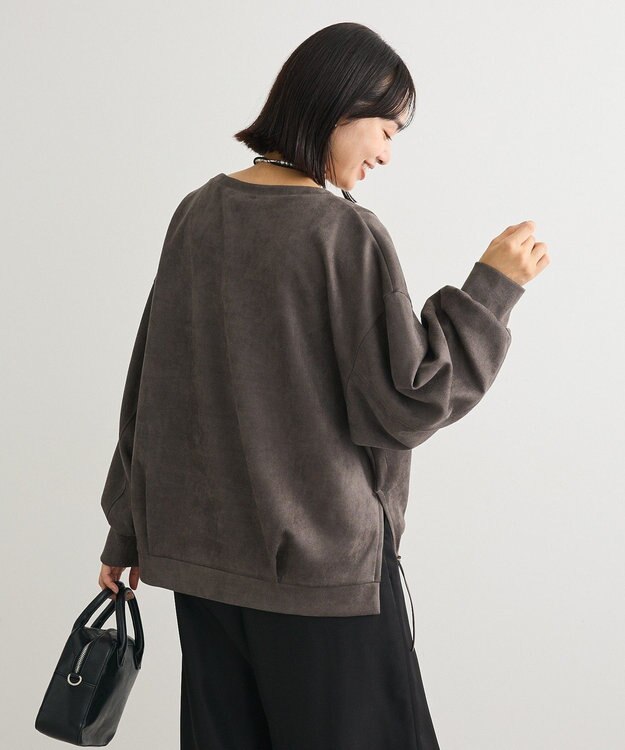 Green Parks なめらかタッチスウェード調ドロストプルオーハ Dark Gray