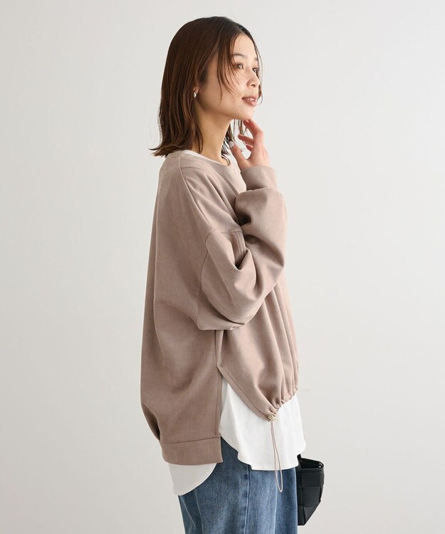 Green Parks なめらかタッチスウェード調ドロストプルオーハ Gray