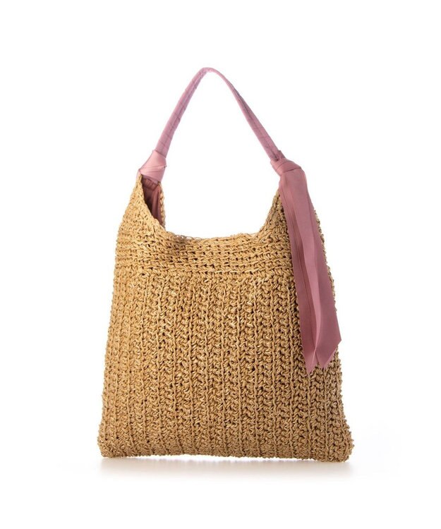 UNBILLION カシュカシュ cachecache / 下がりグログラン柄編みトートバッグ ピンク