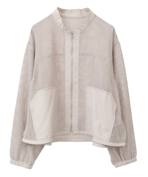 AMERICAN HOLIC メッシュ異素材切替ブルゾン Beige