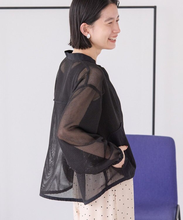 AMERICAN HOLIC メッシュ異素材切替ブルゾン Black