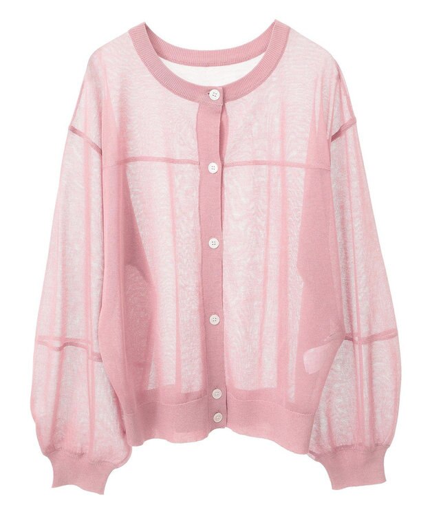 AMERICAN HOLIC 【WEB限定】【接触冷感】2WAYシアーニットカーディガン Pink