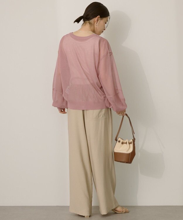 AMERICAN HOLIC 【WEB限定】【接触冷感】2WAYシアーニットカーディガン Pink