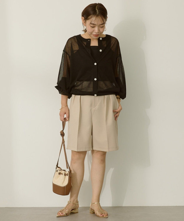 AMERICAN HOLIC 【WEB限定】【接触冷感】2WAYシアーニットカーディガン Black