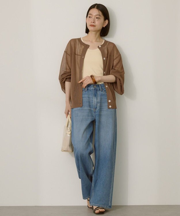 AMERICAN HOLIC 【WEB限定】【接触冷感】2WAYシアーニットカーディガン Brown