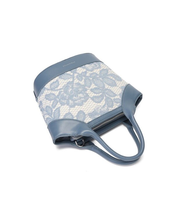 style code 【MERCURYDUO/マーキュリーデュオ】ミックスマテリアル　ハンドバッグ ブルー