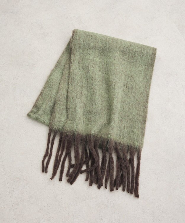 Green Parks ・ｆｕｒｒｙ　ｒａｔｅ　ヘアリーカラーマフラー Brown