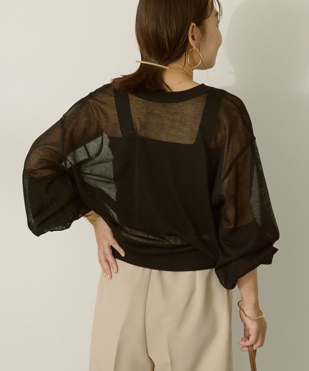 AMERICAN HOLIC 【WEB限定】【接触冷感】2WAYシアーニットカーディガン Black