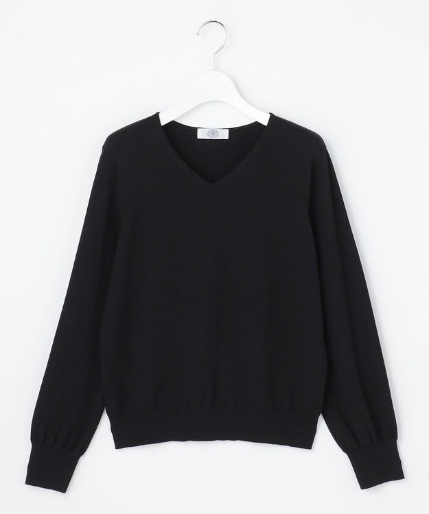 J.PRESS LADIES S 【WEB限定・人気定番アイテム・シーンレスに活躍】PRINCE Vネック ニット ブラック系