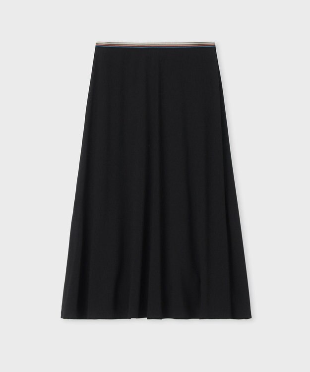 Paul Smith バックサテン ジョーゼット フレアスカート ブラック