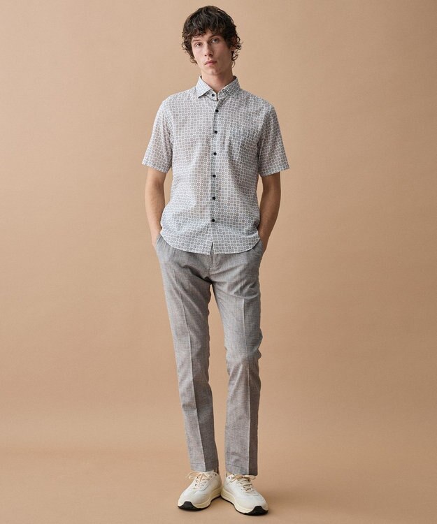 JOSEPH ABBOUD 【ウエストも伸びる!/清涼/ストレッチ】スラブストレッチ パンツ ライトグレー系