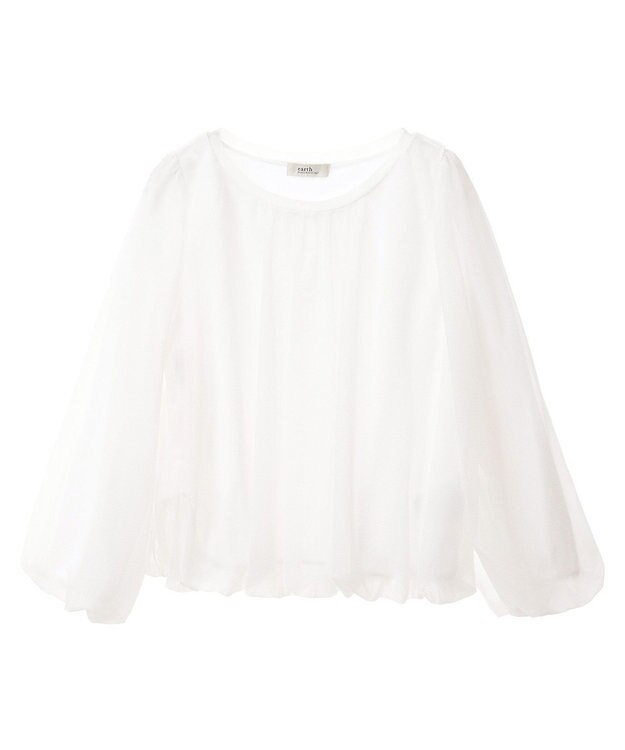 earth music&ecology シアーバルーンプルオーバー Ivory